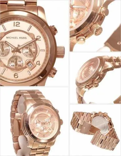 Michael Kors MK8096 Men's Chronograph Runway Rose Gold Plated Watch