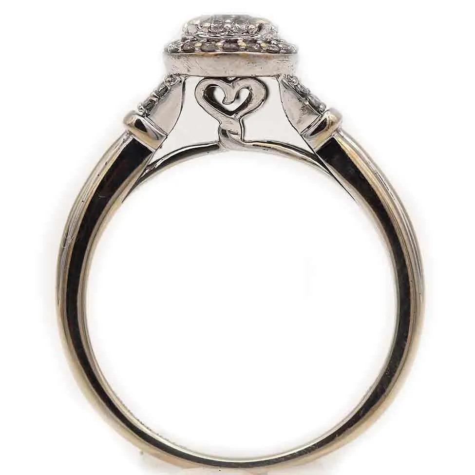 Mid-Century .48 CTW Round Diamond Halo Vintage Engagement Ring