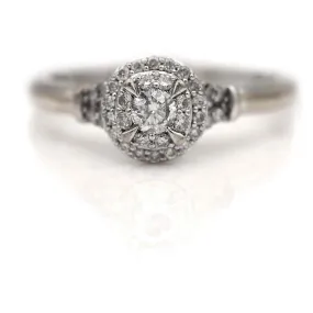 Mid-Century .48 CTW Round Diamond Halo Vintage Engagement Ring