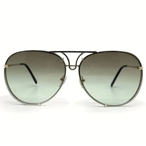 Miz Le Porsche Oversized Aviator Sunnies Ombre Clear or Solid Tinted Sunglasses