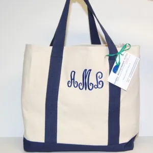 Monogrammed Canvas Tote 5 COLORS TO CHOOSE FROM