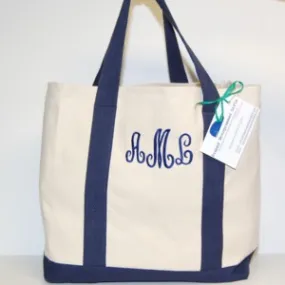 Monogrammed Canvas Tote 5 COLORS TO CHOOSE FROM