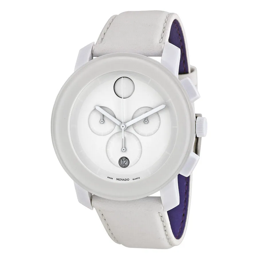 Movado Bold Chronograph All White Unisex Watch 3600025
