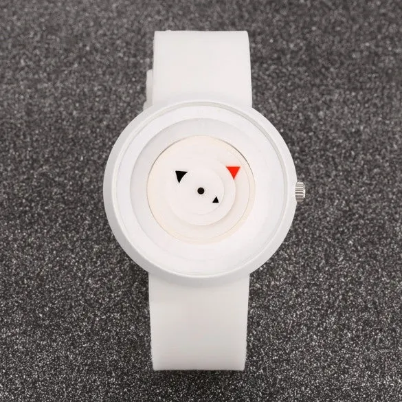 New Casual Sport Lovers Quartz Analog Silica Gel Band Rotary Table Dial Wrist Watch