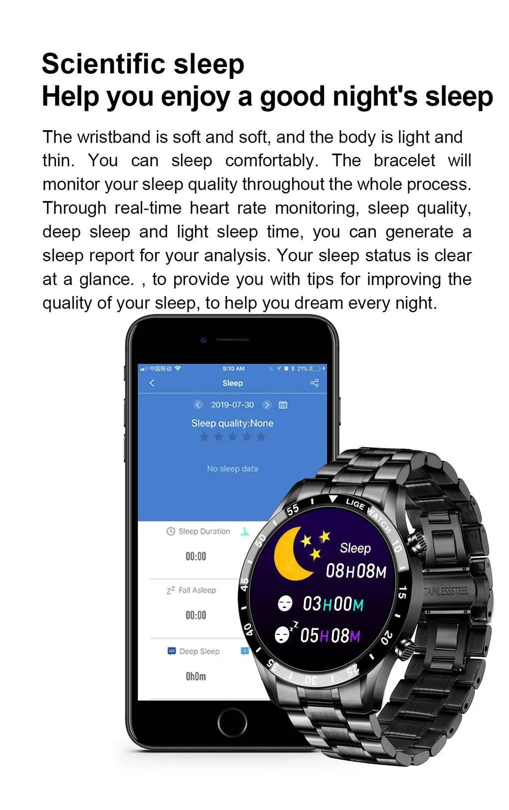 NEW MENS WATCHES - Full circle touch screen steel Band luxury Bluetooth call Sport Activity Smart watch