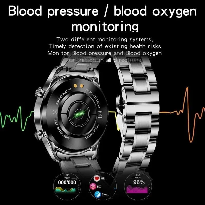 NEW MENS WATCHES - Full circle touch screen steel Band luxury Bluetooth call Sport Activity Smart watch