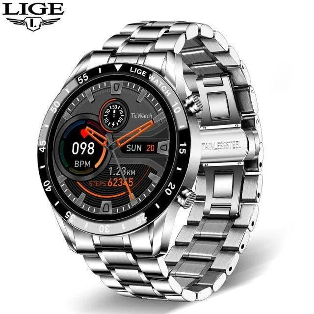 NEW MENS WATCHES - Full circle touch screen steel Band luxury Bluetooth call Sport Activity Smart watch
