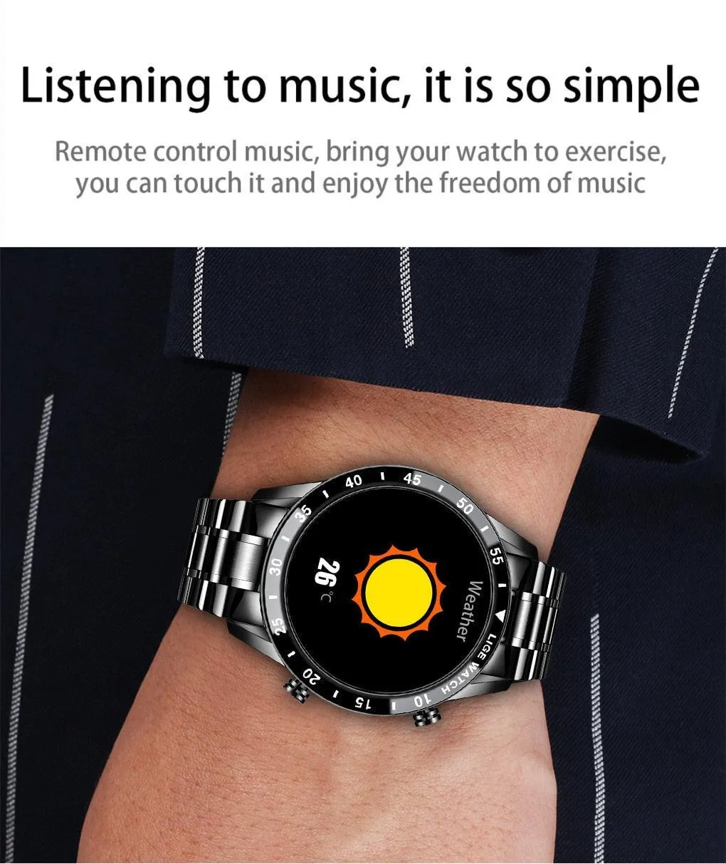 NEW MENS WATCHES - Full circle touch screen steel Band luxury Bluetooth call Sport Activity Smart watch