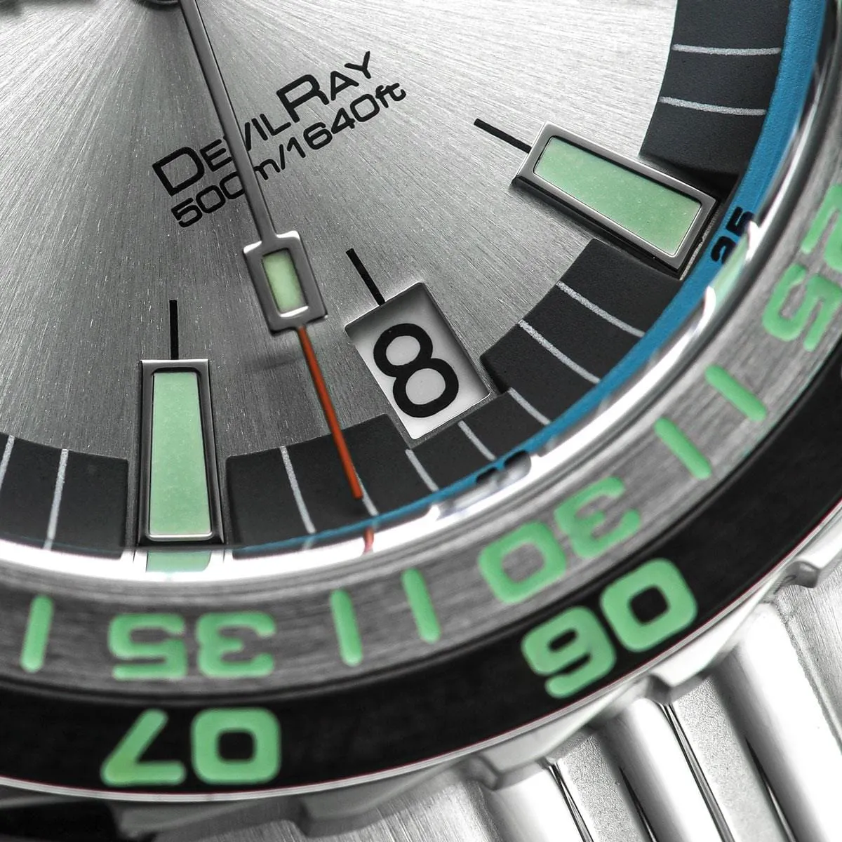 NTH DevilRay Automatic Dive Watch - No Date - Silver Sunburst