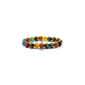 Om Mani Padme Hum Engraved Multi Stone Crystal Bracelet