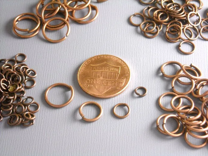 Open Jump Ring Mix - Antique Copper Plated - 100 rings (incl. 4mm, 6mm, 8mm, 10mm)