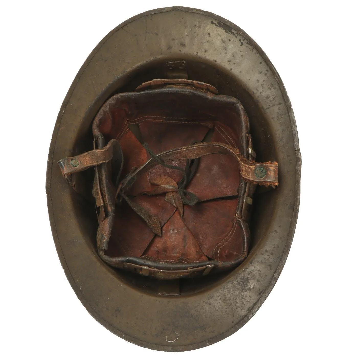 Original Belgian WWII Model 1926 Adrian Infantry Helmet with Lion Badge & Complete Liner