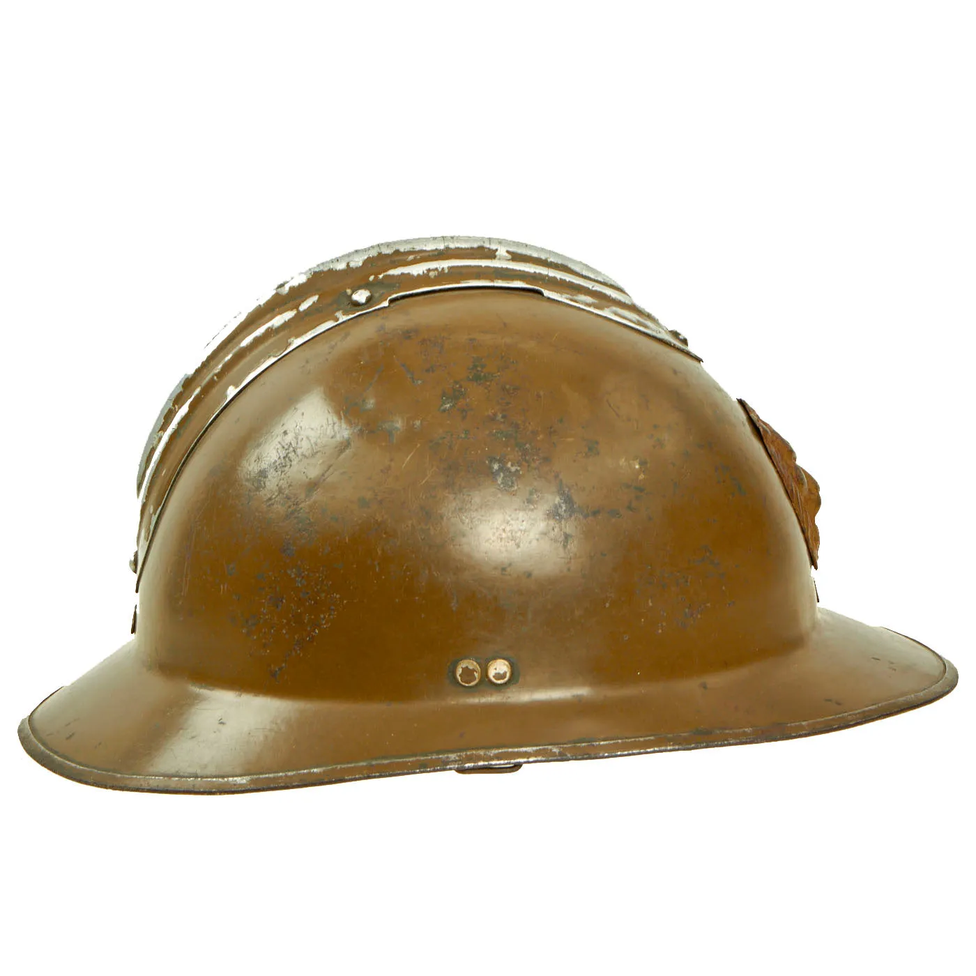 Original Belgian WWII Model 1926 Adrian Infantry Helmet with Lion Badge & Liner