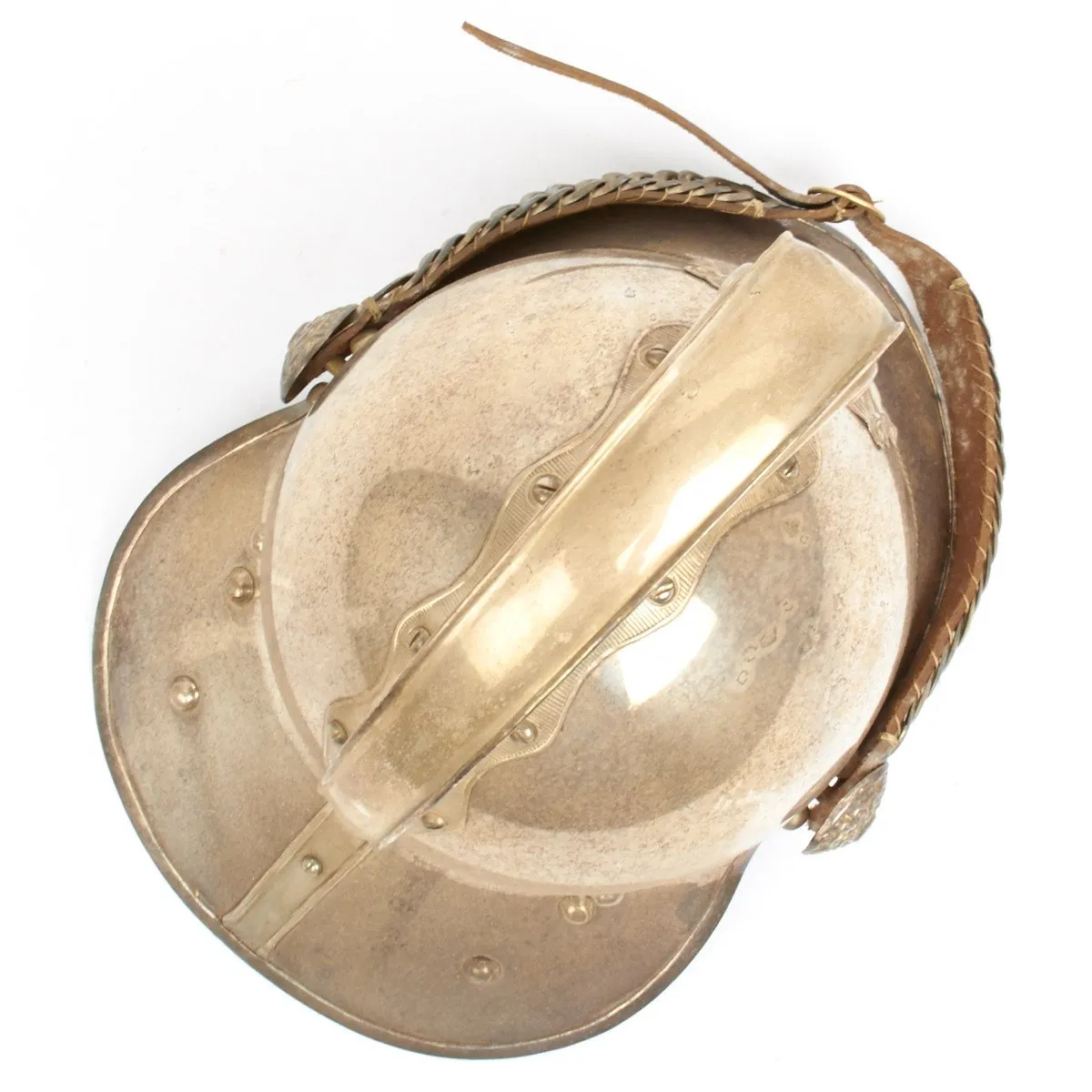 Original British Fire Brigade Silvered Merryweather Officer Helmet