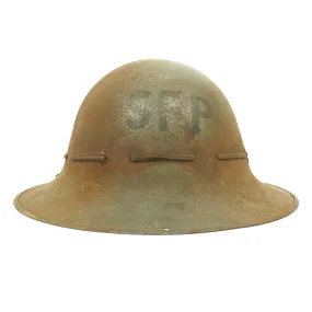 Original British WWII SFP Civil Defense Zuckerman Helmet - Dated February 1941