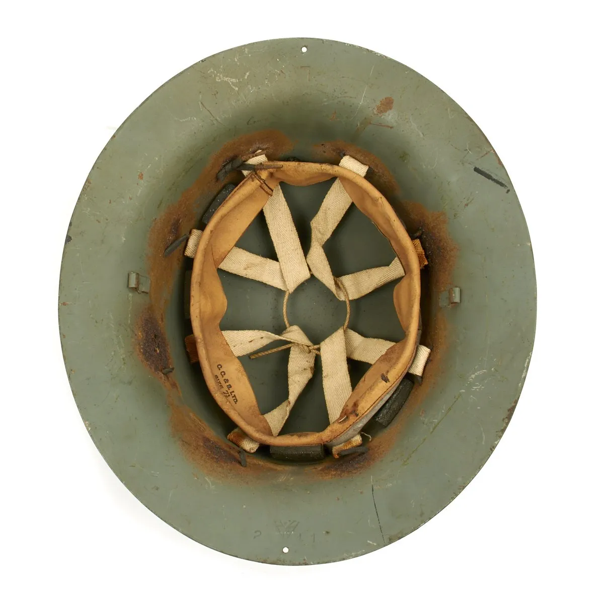 Original British WWII SFP Civil Defense Zuckerman Helmet - Dated February 1941