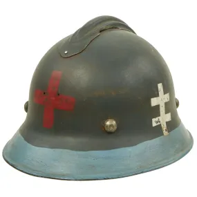 Original Czech Pre-WWII Vz29 Model 1929 Fire Service Steel Helmet-Used as Medic Helmet