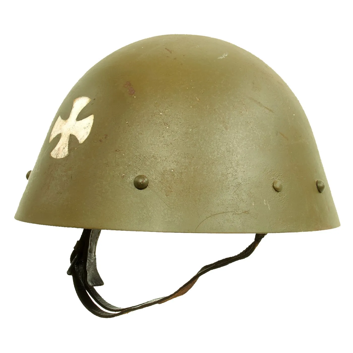 Original Czech WWII Vz32 / M32 "Egg-Shell" Russian Protective Corps Issued Steel Helmet