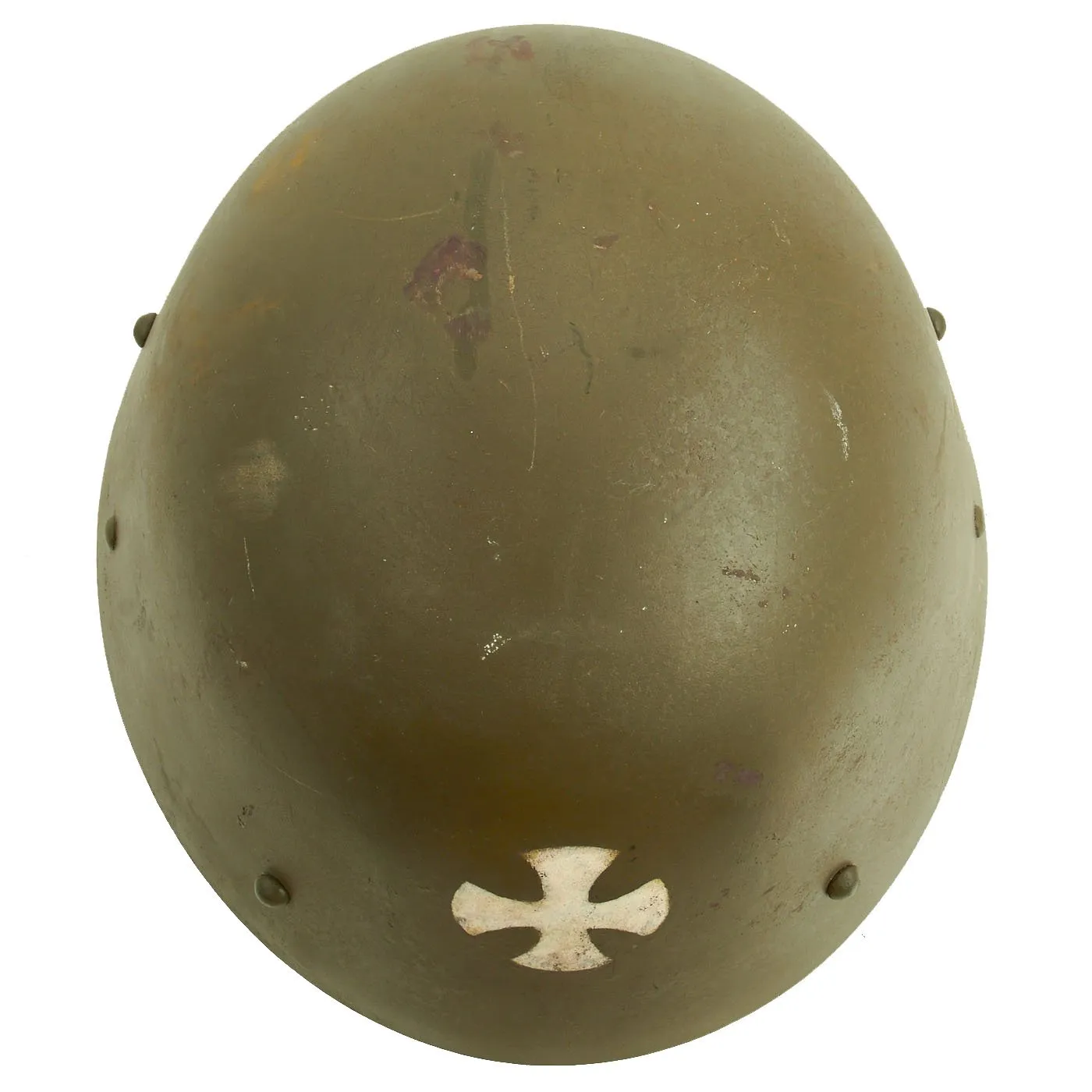 Original Czech WWII Vz32 / M32 "Egg-Shell" Russian Protective Corps Issued Steel Helmet