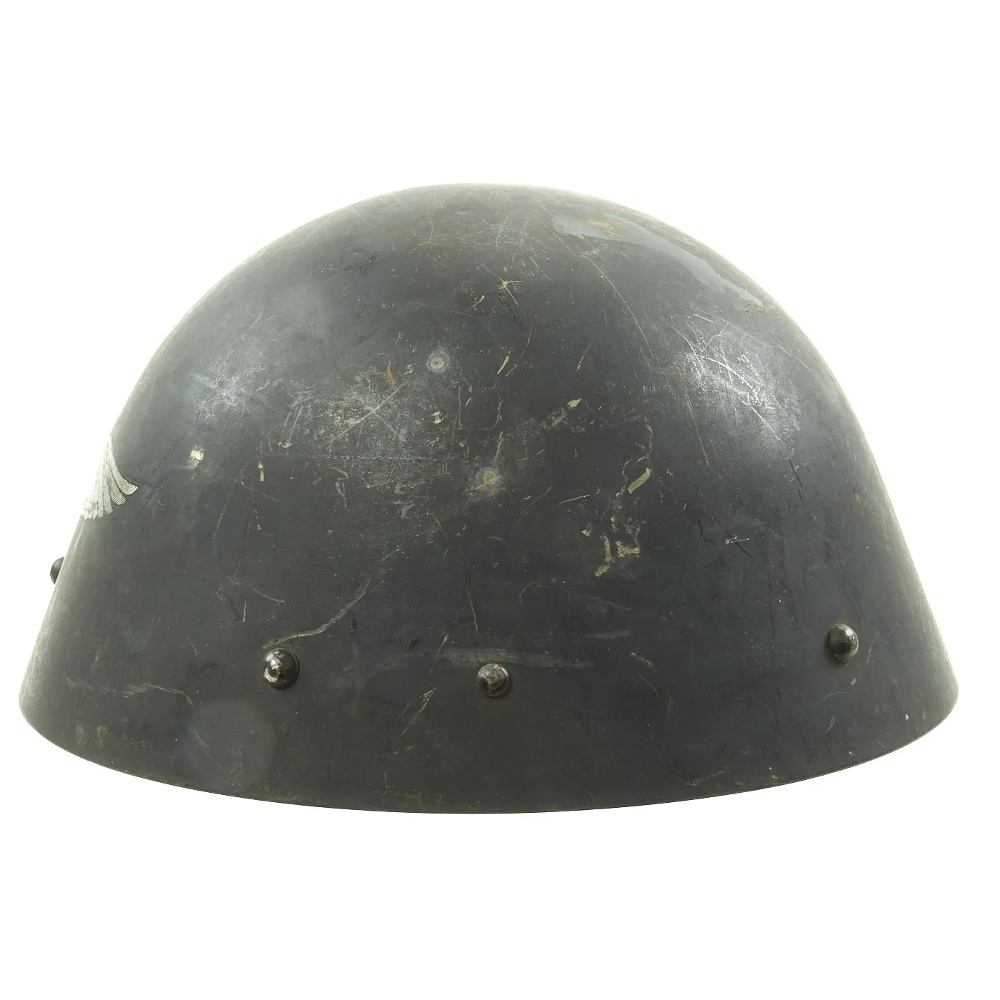 Original Czechoslovakian WWII Vz32 / M32 "Egg-Shell" Helmet Reissued for German Luftschutz - Dated 1935