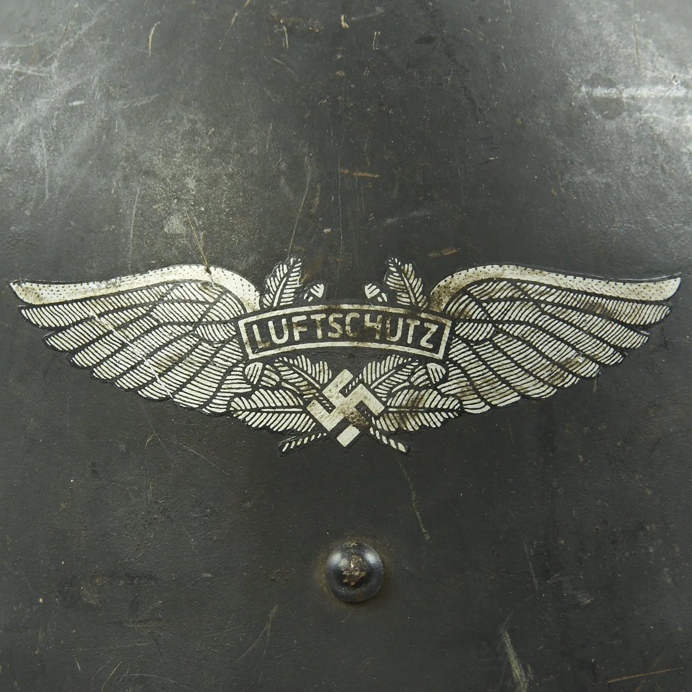 Original Czechoslovakian WWII Vz32 / M32 "Egg-Shell" Helmet Reissued for German Luftschutz - Dated 1935
