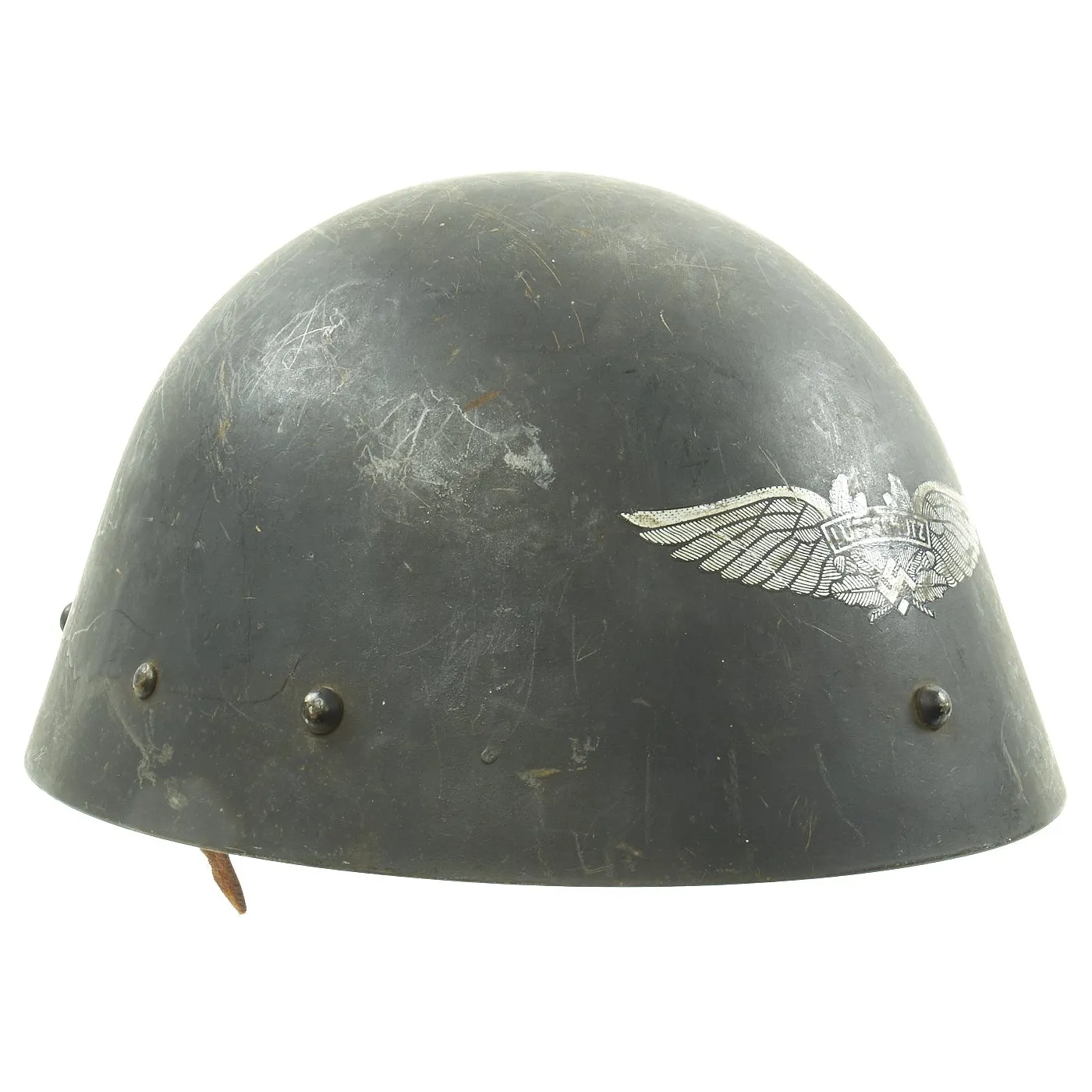 Original Czechoslovakian WWII Vz32 / M32 "Egg-Shell" Helmet Reissued for German Luftschutz - Dated 1935