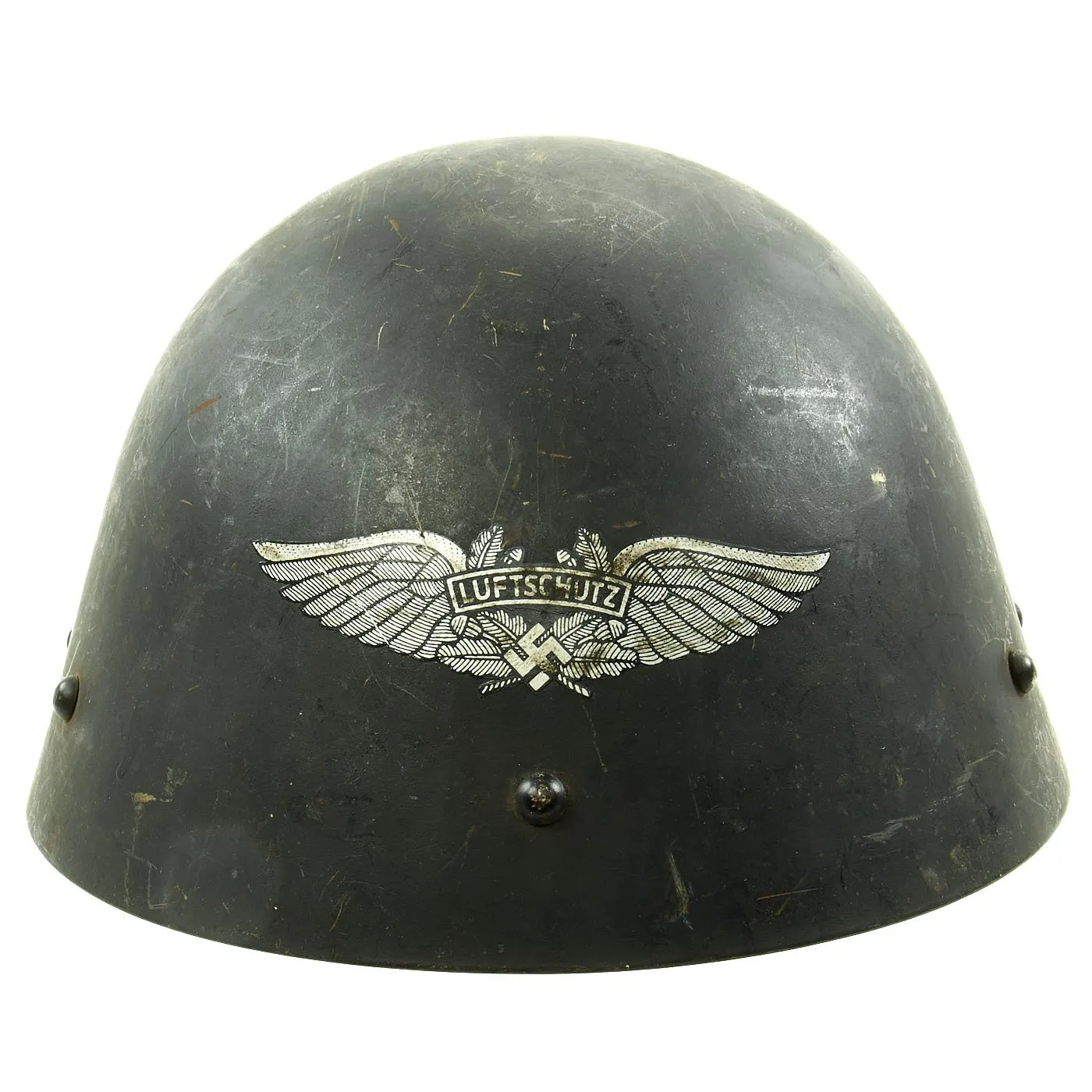 Original Czechoslovakian WWII Vz32 / M32 "Egg-Shell" Helmet Reissued for German Luftschutz - Dated 1935