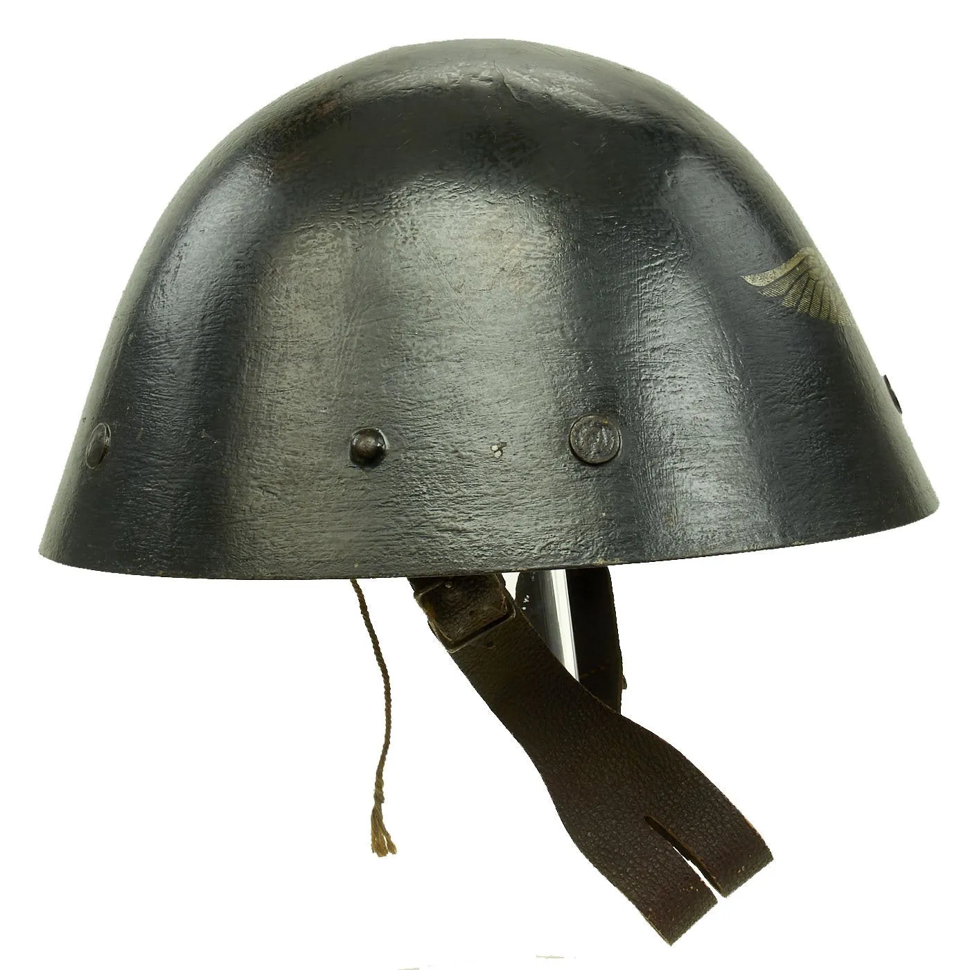 Original Czechoslovakian WWII Vz32 / M32 "Egg-Shell" Helmet Reissued for German Luftschutz Use