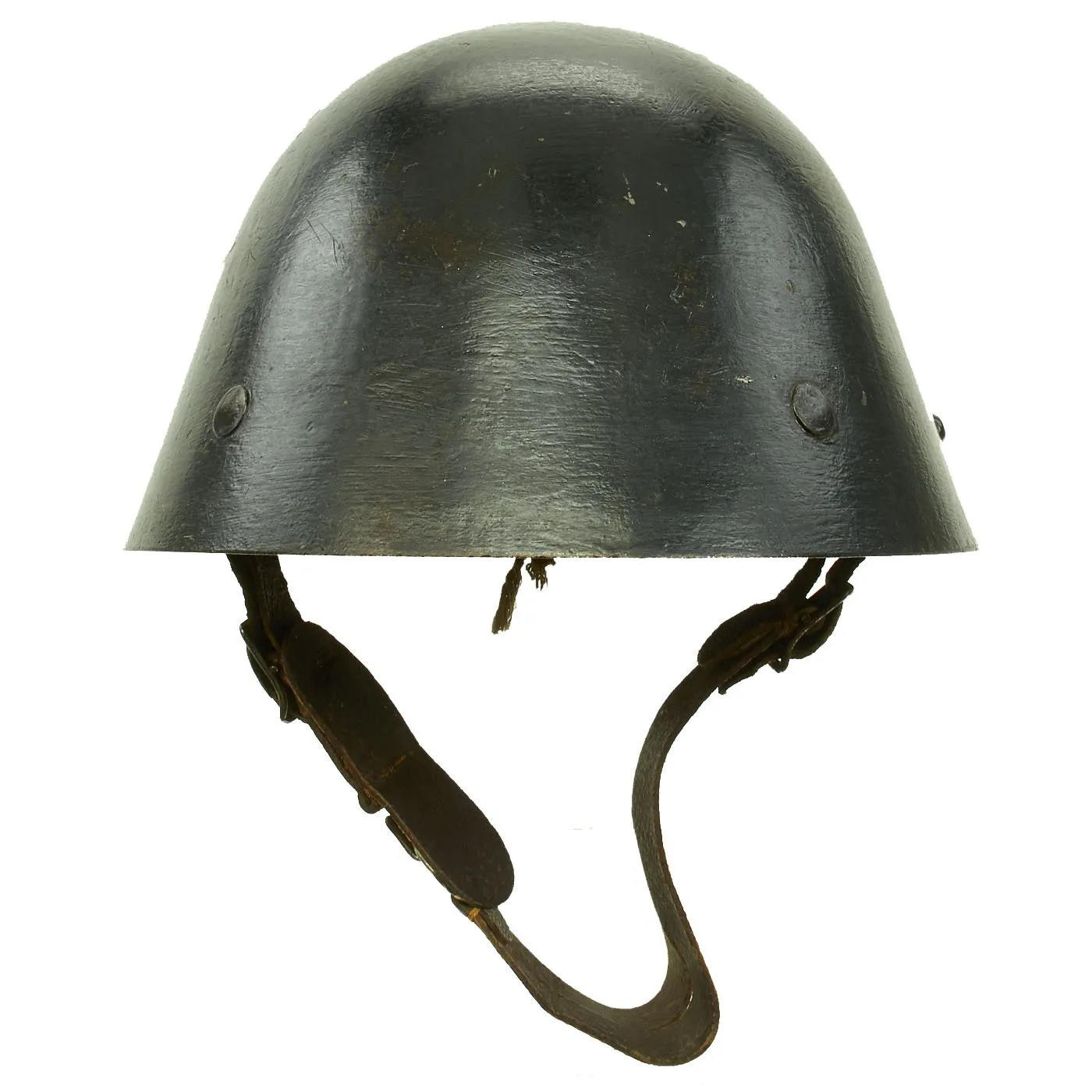 Original Czechoslovakian WWII Vz32 / M32 "Egg-Shell" Helmet Reissued for German Luftschutz Use