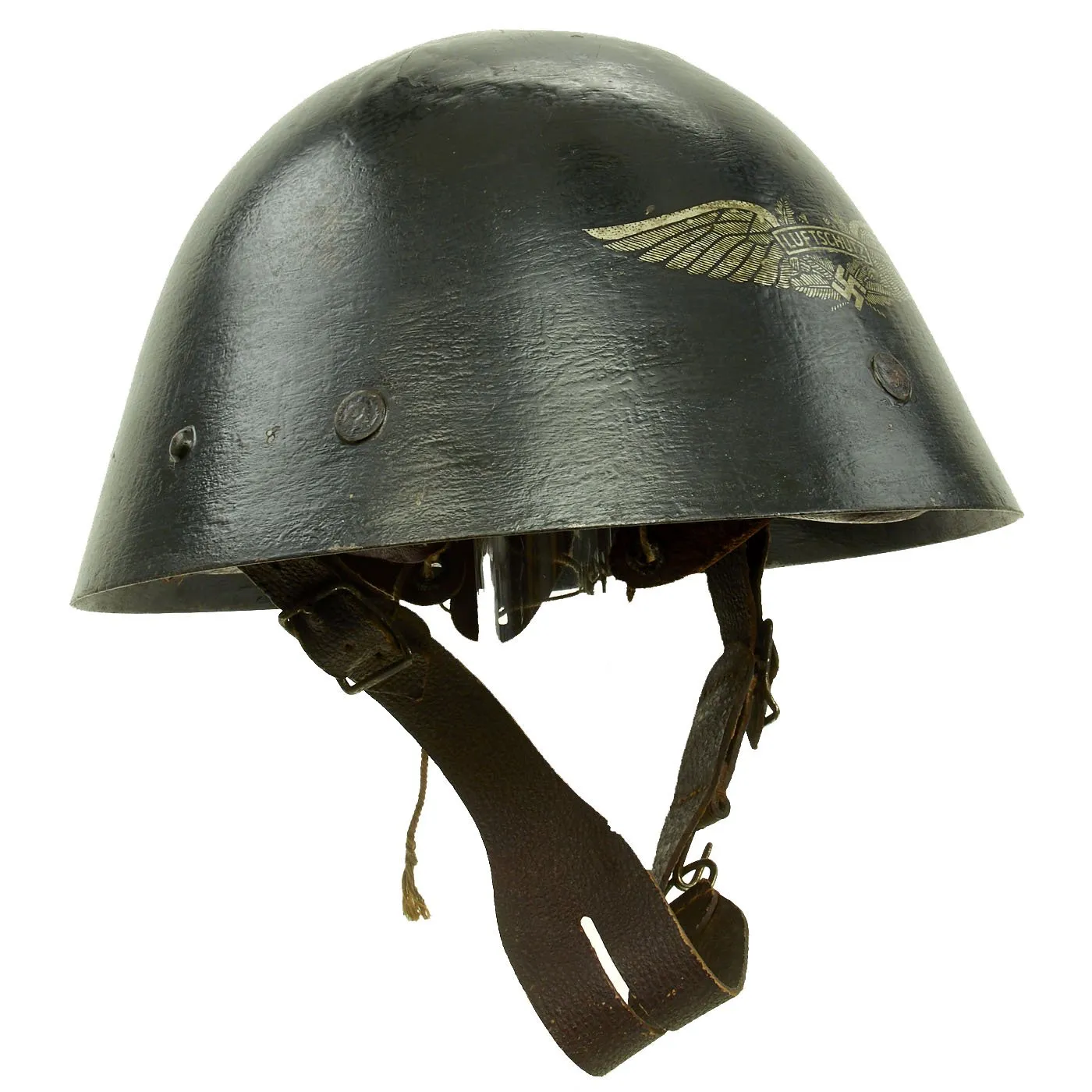 Original Czechoslovakian WWII Vz32 / M32 "Egg-Shell" Helmet Reissued for German Luftschutz Use