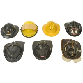Original Fire Fighter Helmet Lot - Set of 7
