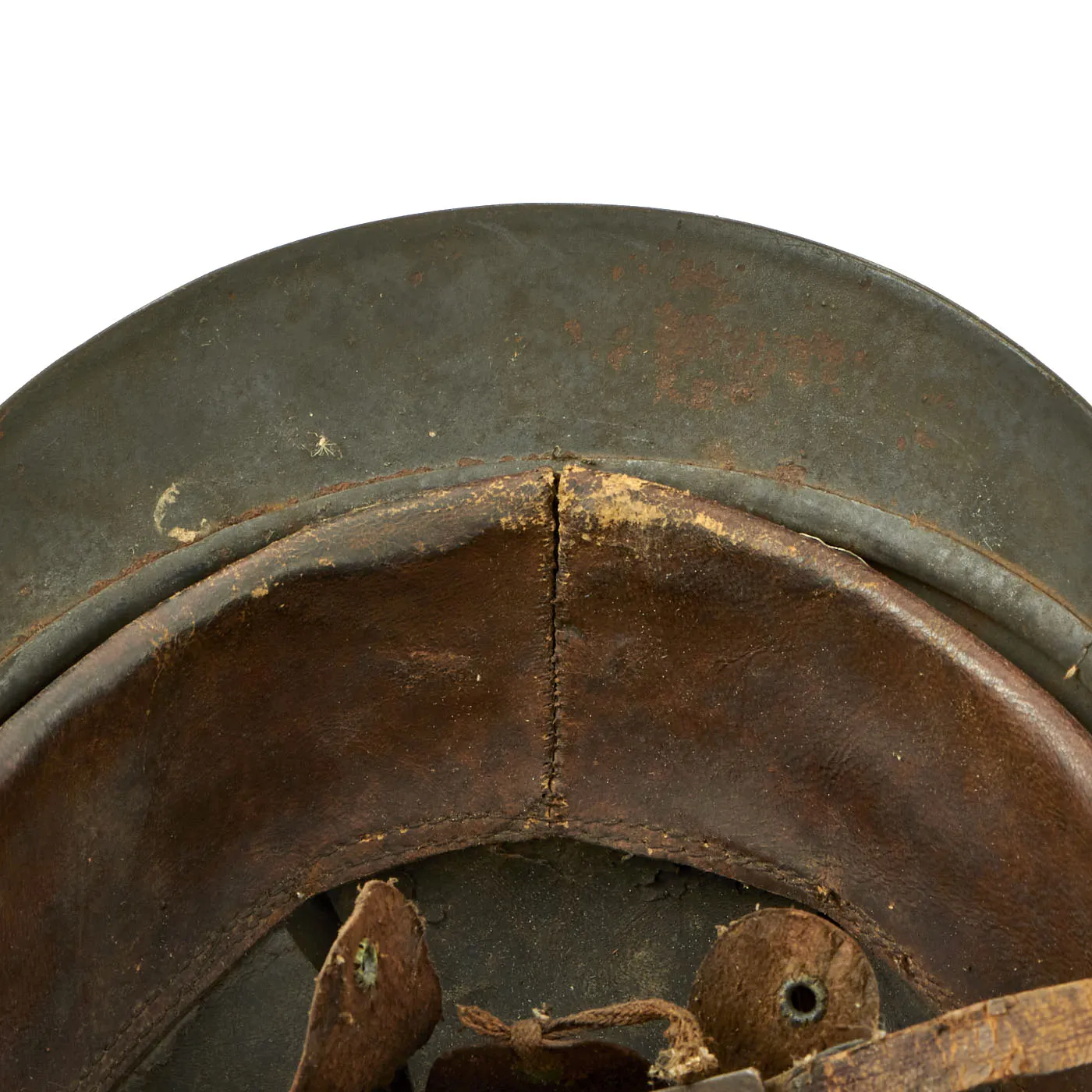 Original French WWI Issue Model 1915 Adrian Helmet in Horizon Blue with RF Badge