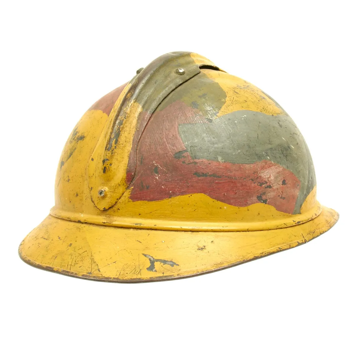 Original French WWI Model 1915 Adrian Camouflage Helmet