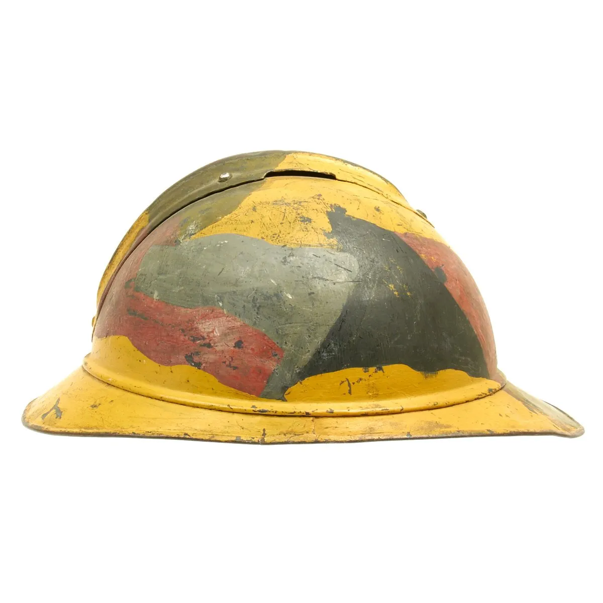 Original French WWI Model 1915 Adrian Camouflage Helmet