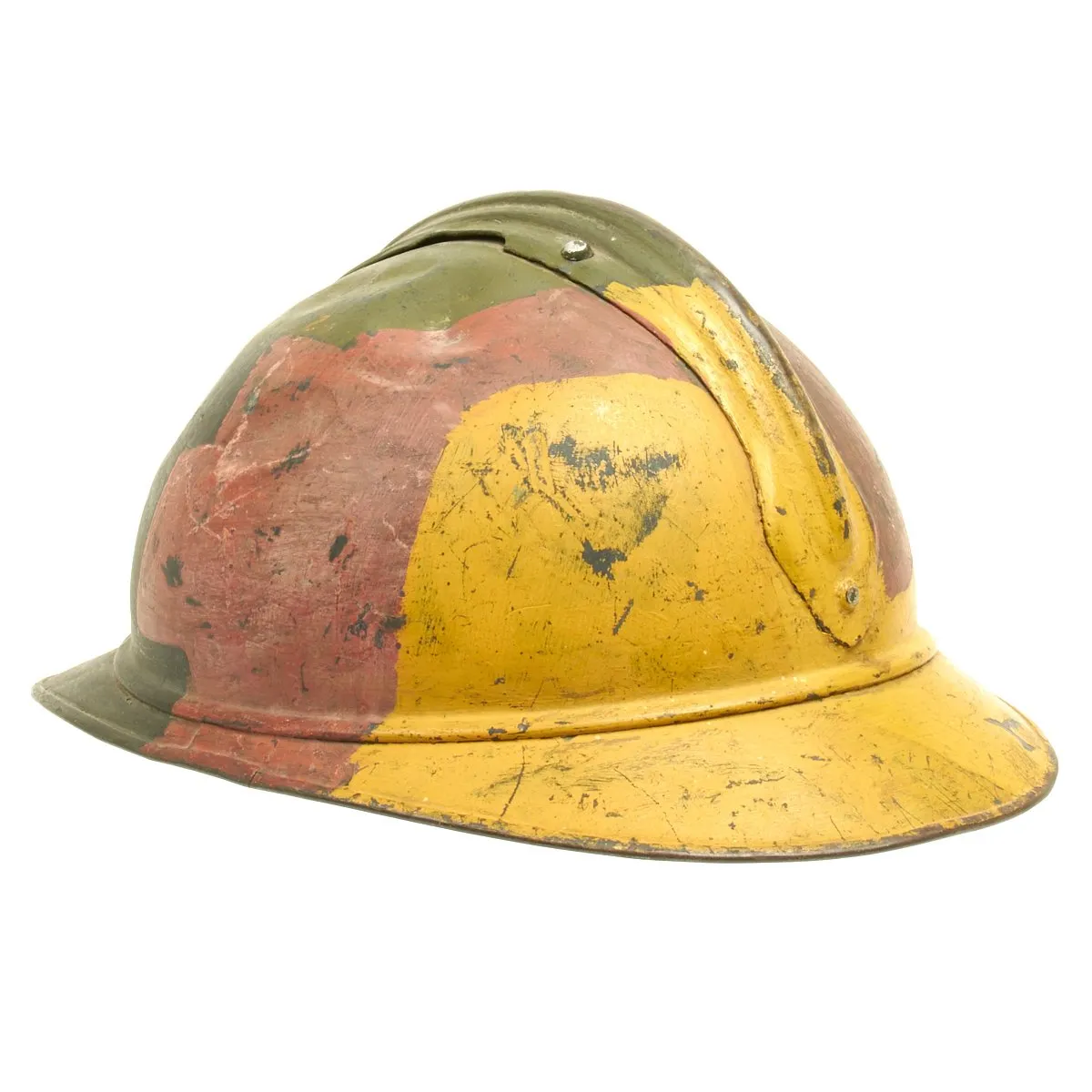 Original French WWI Model 1915 Adrian Camouflage Helmet