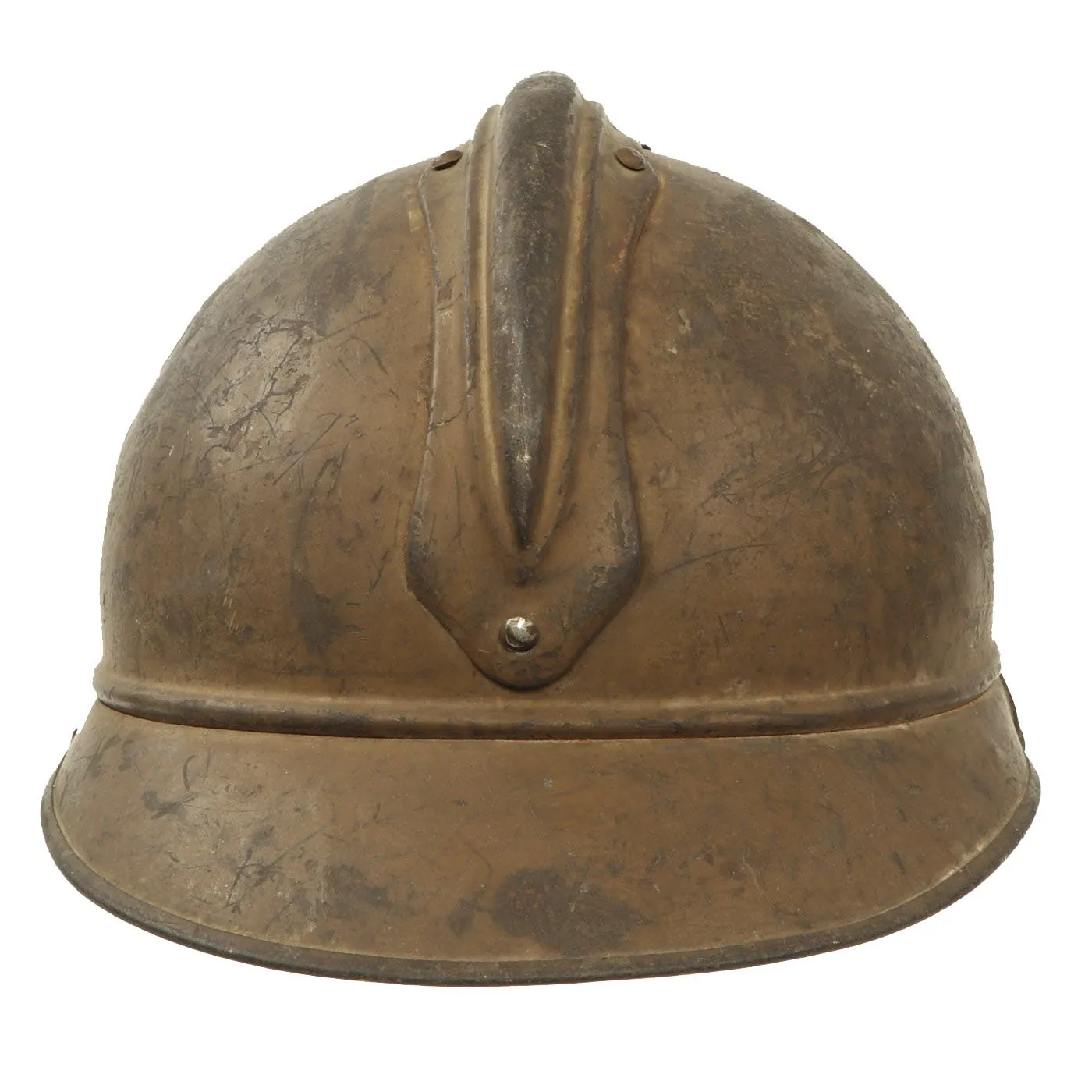 Original French WWI Model 1915 Adrian Helmet Shell in with Zouave & Tirailleurs RF Badge