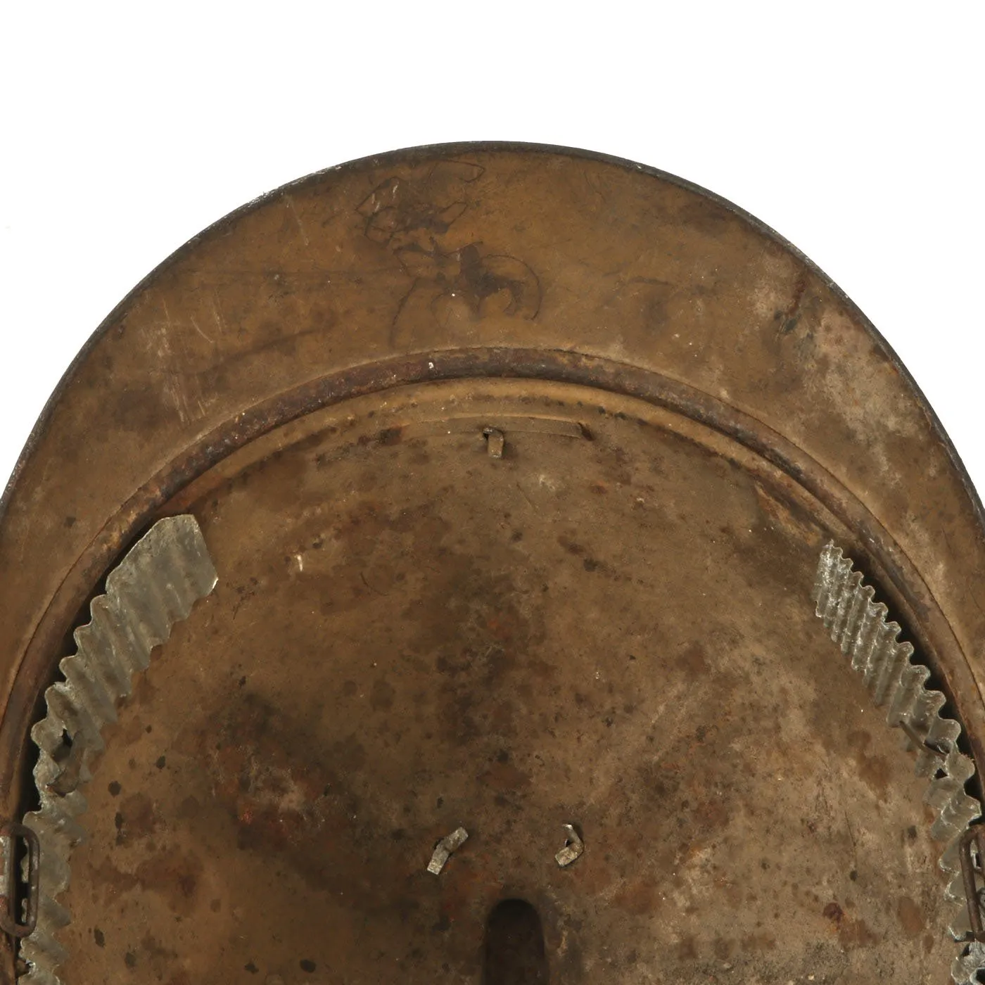 Original French WWI Model 1915 Adrian Helmet Shell in with Zouave & Tirailleurs RF Badge