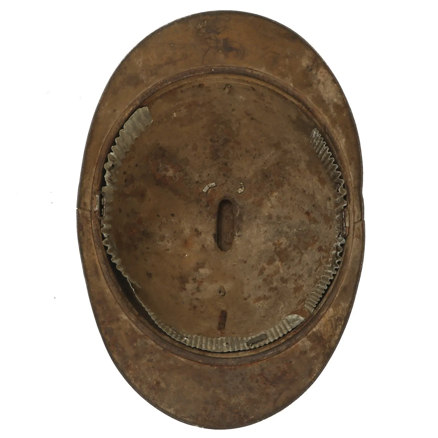 Original French WWI Model 1915 Adrian Helmet Shell in with Zouave & Tirailleurs RF Badge