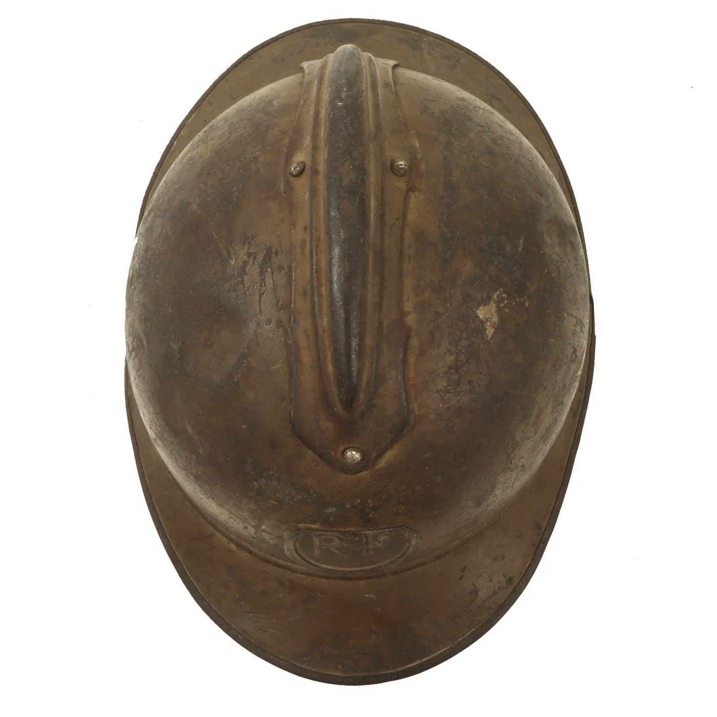 Original French WWI Model 1915 Adrian Helmet Shell in with Zouave & Tirailleurs RF Badge