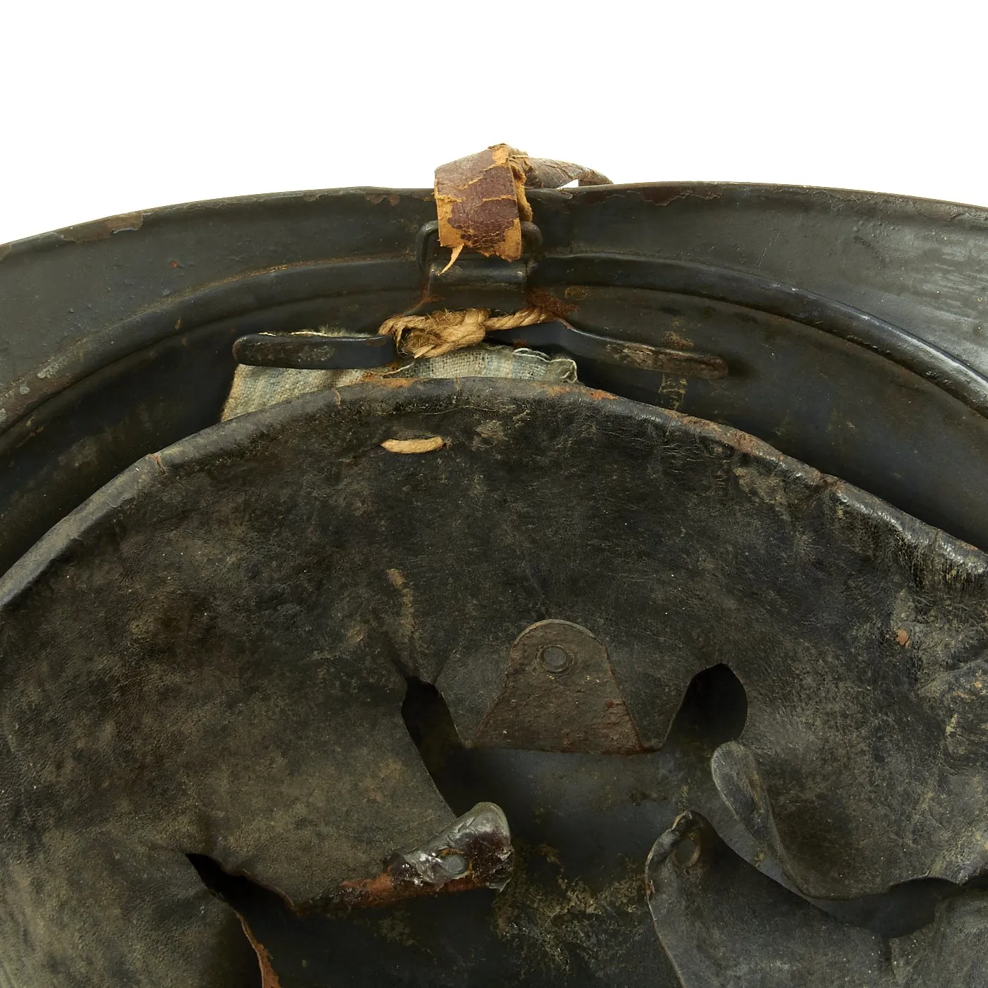 Original French WWI Model 1915 Adrian Helmet with RF Badge