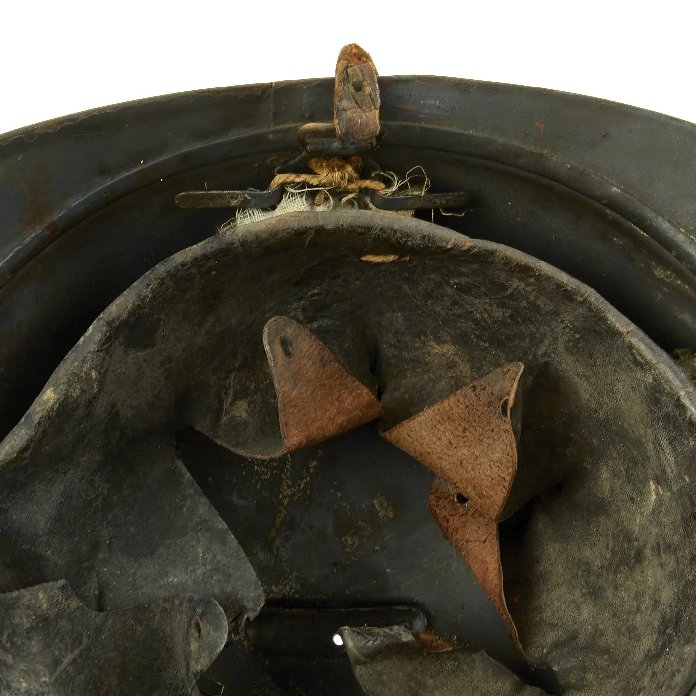 Original French WWI Model 1915 Adrian Helmet with RF Badge