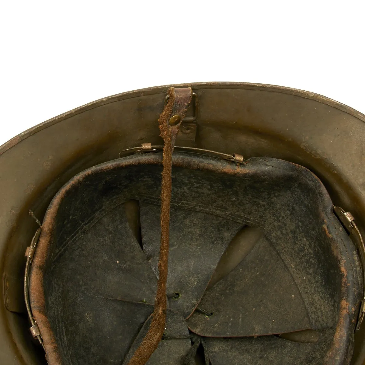 Original French WWII Model 1926 Adrian Infantry Helmet with RF Badge