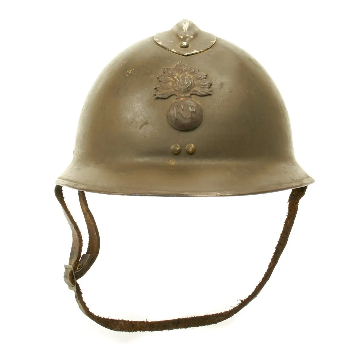 Original French WWII Model 1926 Adrian Infantry Helmet with RF Badge