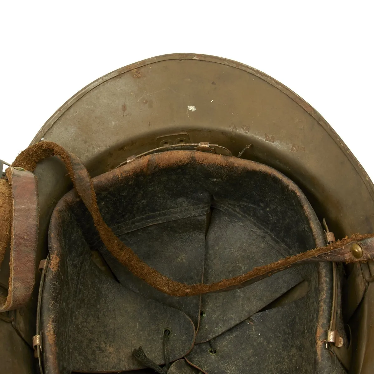 Original French WWII Model 1926 Adrian Infantry Helmet with RF Badge