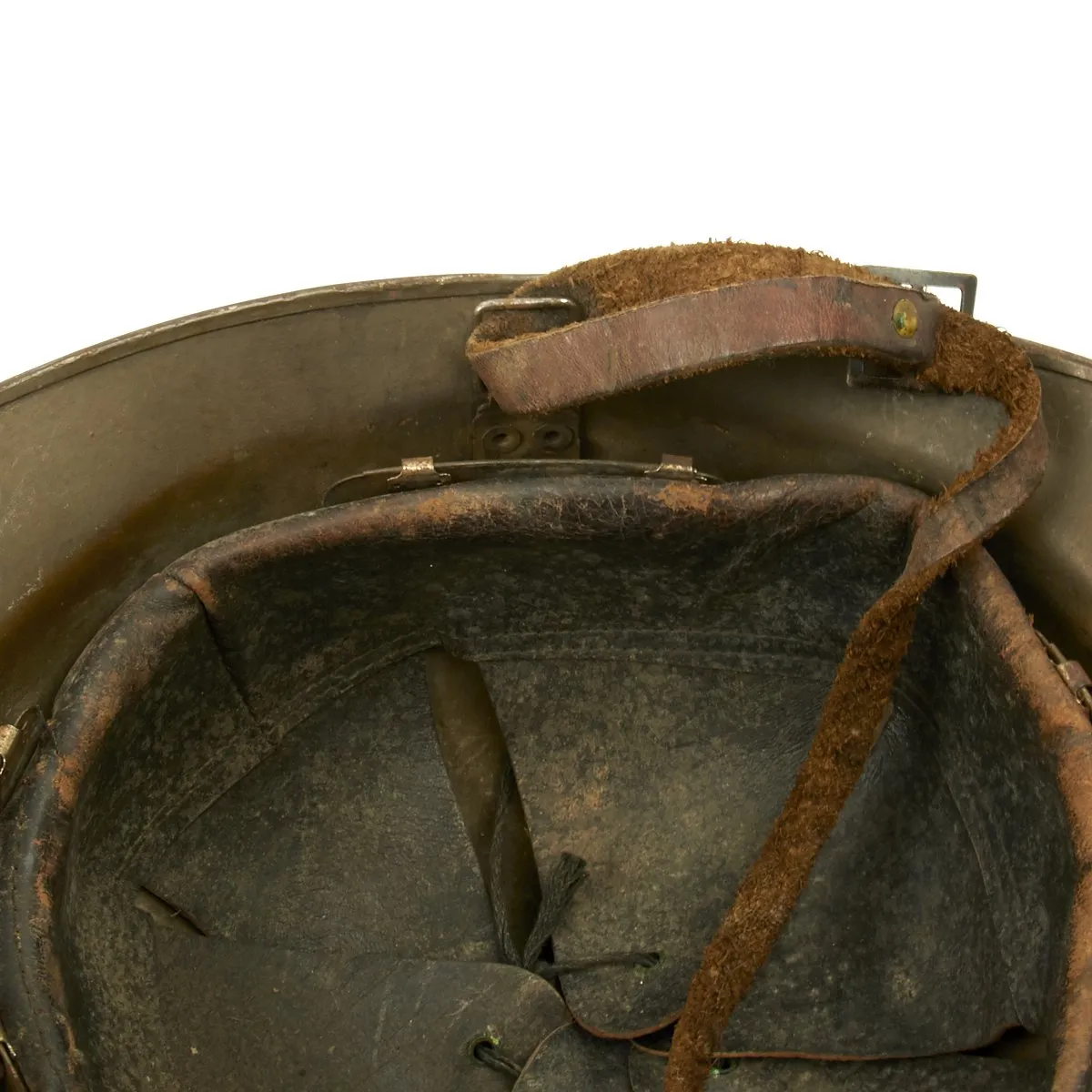Original French WWII Model 1926 Adrian Infantry Helmet with RF Badge