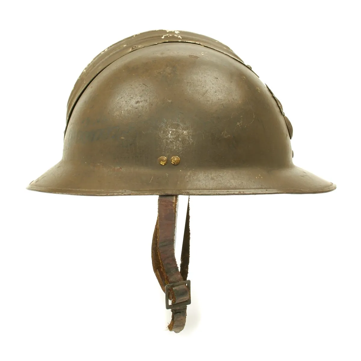 Original French WWII Model 1926 Adrian Infantry Helmet with RF Badge