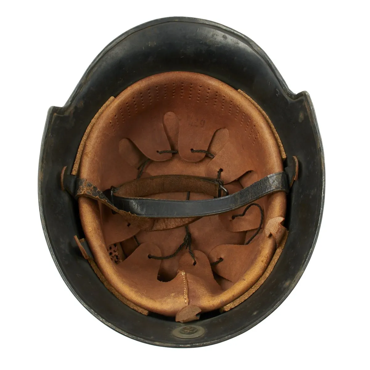 Original German Pre-WWII M34 Square Dip Early Style Fire Police Helmet with Double Decals - Size 57 1/2