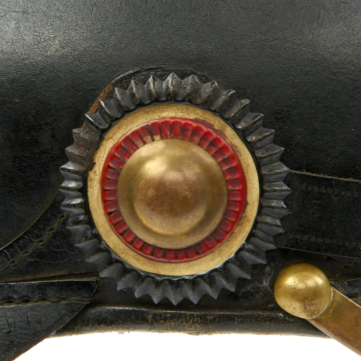 Original German WWI Leather Fire Brigade Helmet by Gustav Rannenberg of Hannover