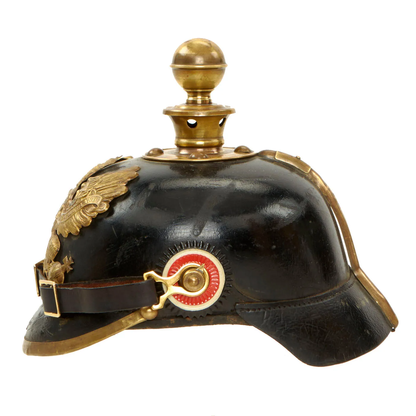 Original German WWI Prussian M1895 Artillery Gilded Pickelhaube Helmet - Kugelhelm