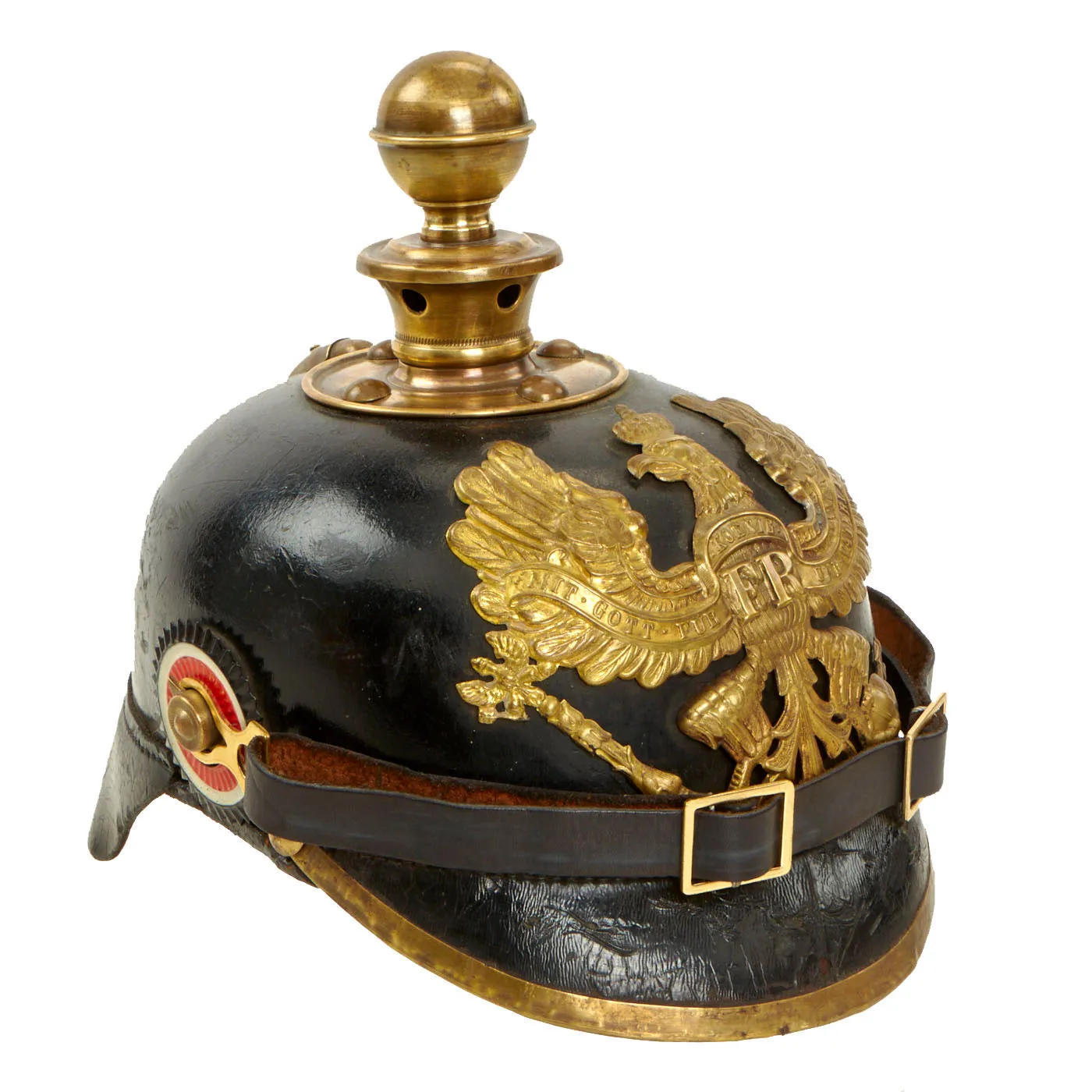 Original German WWI Prussian M1895 Artillery Gilded Pickelhaube Helmet - Kugelhelm
